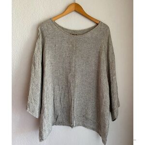 Flax Brown Linen Tunic Top